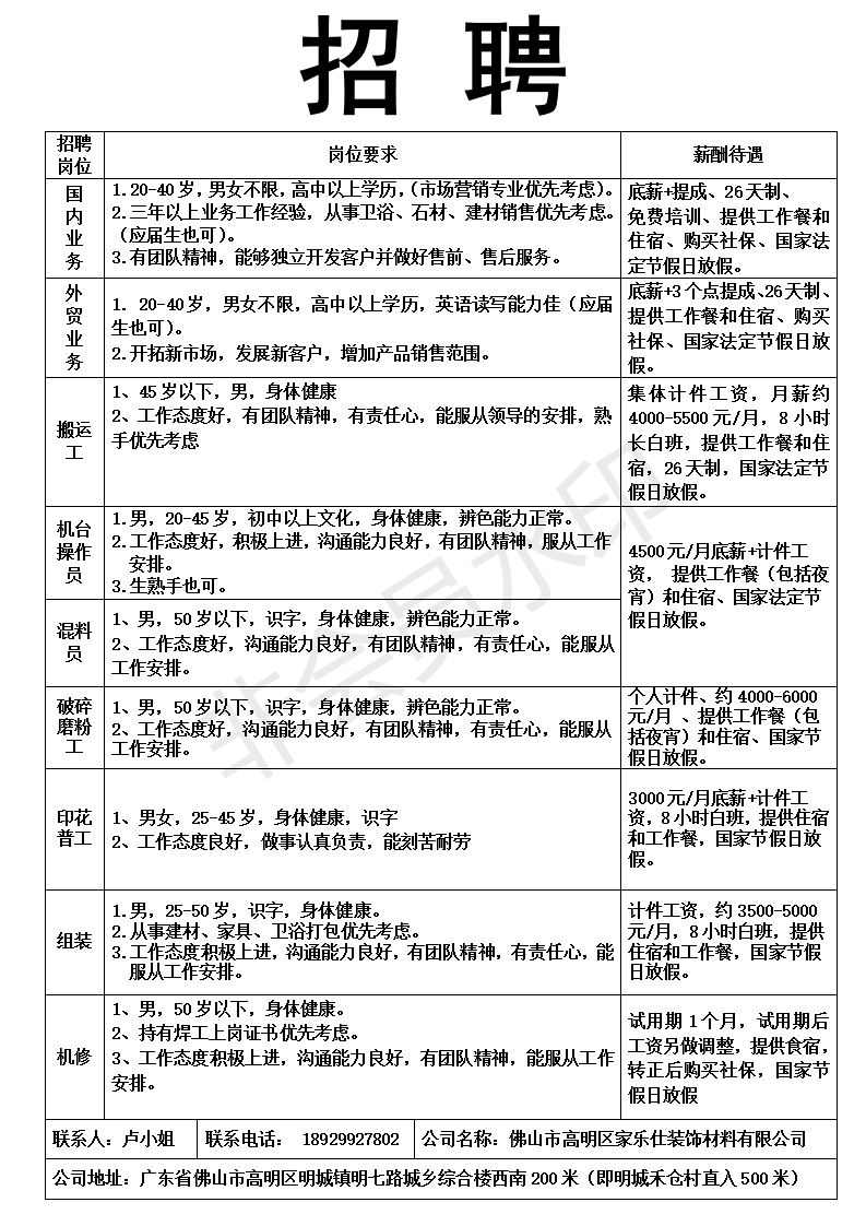 佛山高明最新招聘资讯，引领职业发展的风向标